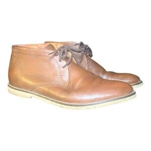 Mens Cognac brown leather Chukka boots size 9